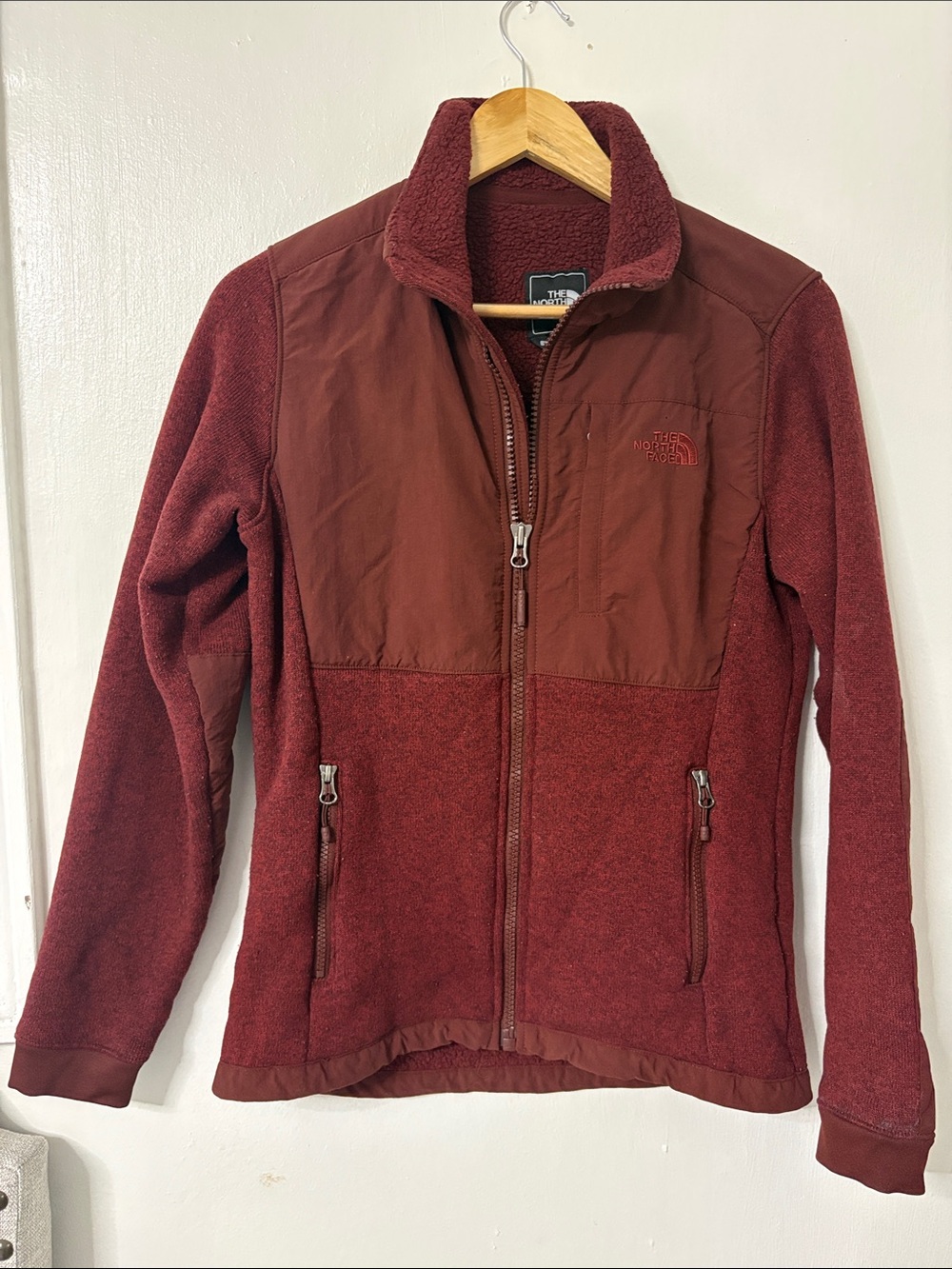 The North Face Women's Burgundy Teddy Fleece Jacket - Full Zip